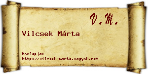 Vilcsek Márta névjegykártya