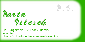 marta vilcsek business card