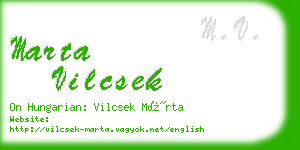 marta vilcsek business card